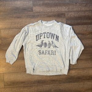 Aerie Uptown Safari Pigeon NYC Sweatshirt Sz S